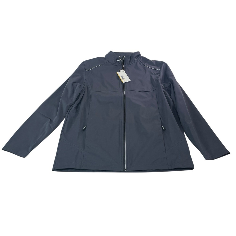 CORE365ā Men's Full-Zip Softshell Jacket Size L Carbon Windbreaker